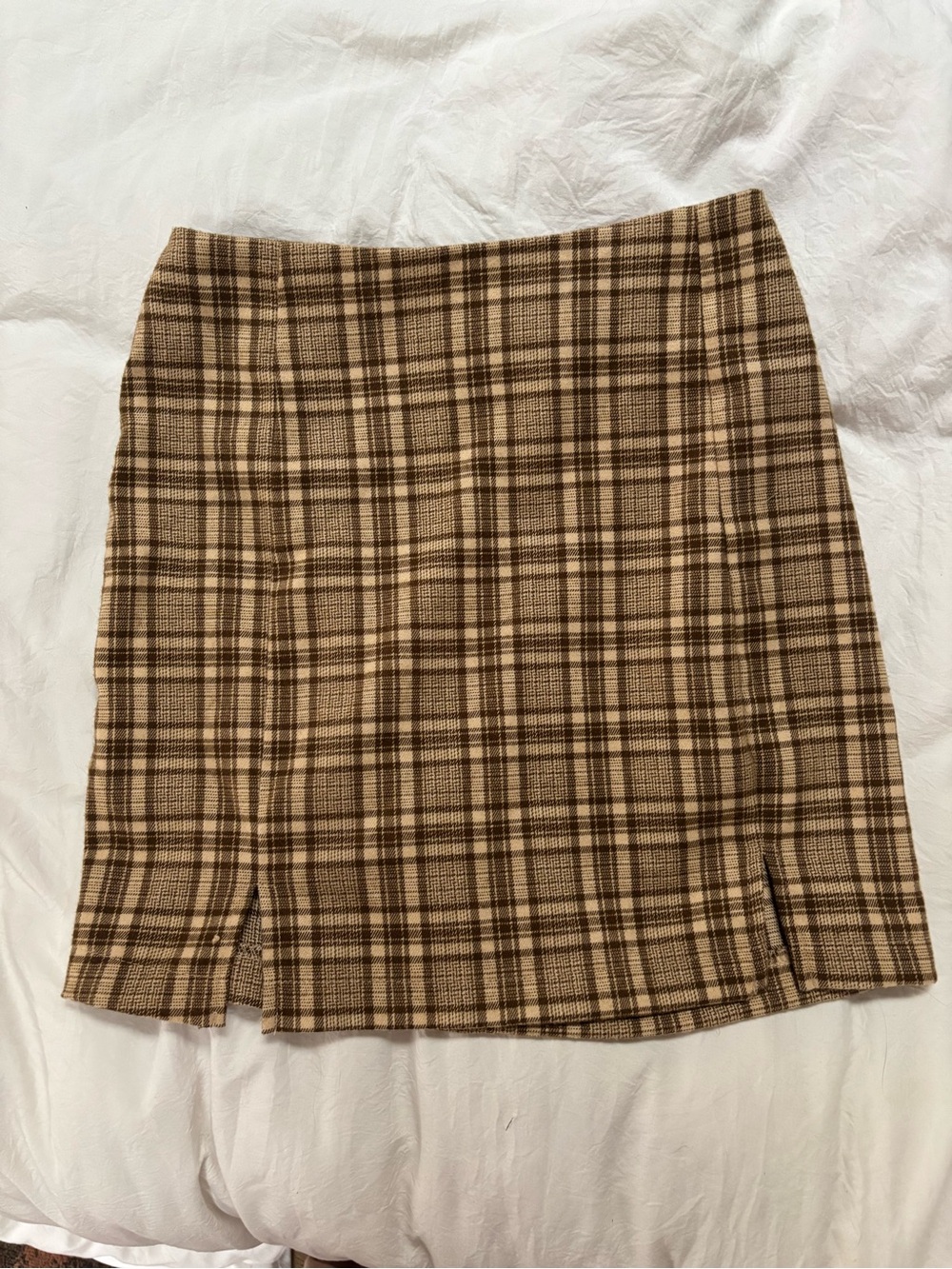 love on a hanger Brown Plaid Mini Skirt